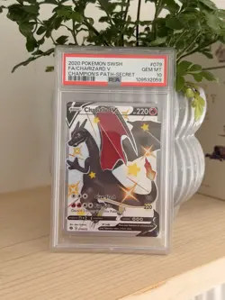 Pokemon Charizard v Card 079/073 Shiny Secret Rare, Champions Path, PSA 10 - Image 1
