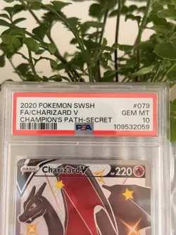 Pokemon Charizard v Card 079/073 Shiny Secret Rare, Champions Path, PSA 10 - Image 2