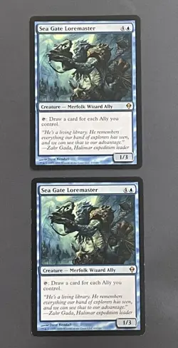 Set of 2 Sea Gate Loremaster x2 MTG Zendikar 1x Magic Good Lightly Play MP - Image 1