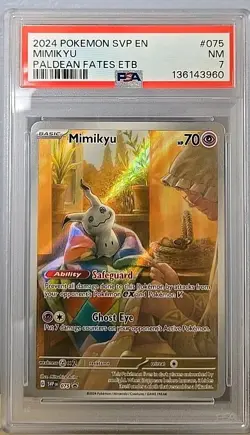 2024 POKEMON SVP EN-SV BLACK STAR PROMO #075 MIMIKYU PALDEAN FATES ETB PSA 7 - Image 1
