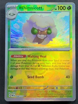 Whimsicott 008/131 Master Ball Pattern Prismatic Evolutions Pokemon TCG - Image 1