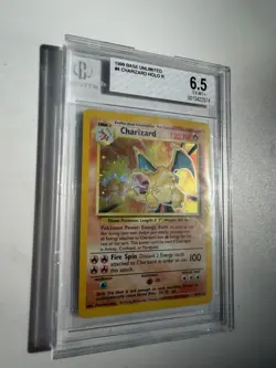 1999 Pokemon Base Set Unlimited Holographic Charizard 4/102 Grade 6.5 Beckett - Image 2