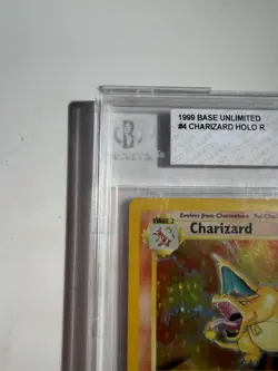 1999 Pokemon Base Set Unlimited Holographic Charizard 4/102 Grade 6.5 Beckett - Image 4