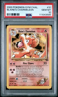 2000 POKEMON GYM CHALLENGE #31 BLAINE'S CHARMELEON PSA 10 - Image 1