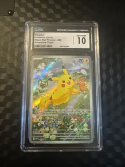Pokemon TCG Paldea Adventure Chest #088 Pikachu Full Art Promo CGC 10 GEM MINT - Image 1