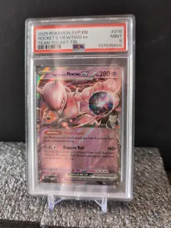 2025 POKEMON SVP EN-SV TEAM ROCKET TIN 216 - TEAM ROCKET'S MEWTWO EX - PSA 9 - Image 1