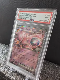 2025 POKEMON SVP EN-SV TEAM ROCKET TIN 216 - TEAM ROCKET'S MEWTWO EX - PSA 9 - Image 2