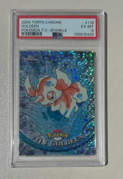 Pokemon TOPPS Chrome series 2 - Sparkle 2000 - Goldeen #118 - PSA6 - Pop3 - Image 2