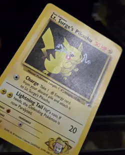 Pokemon TCG - LT. SURGE'S PIKACHU - 81/132 - UNLIMITED - GYM HEROES 2000 - HP/MP - Image 2