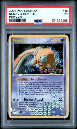 2005 POKEMON EX DEOXYS #18 DEOXYS-REVERSE FOIL PSA 1 - Image 1