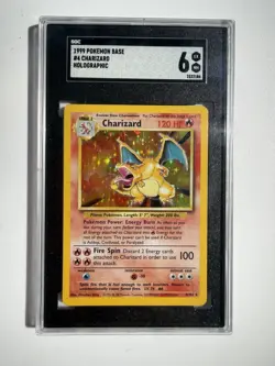 1999 Pokemon Base Set Unlimited Holographic Foil Charizard 4/102 Grade 6 SGC - Image 1