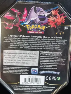 Pokemon TCG: Crown Zenith Metal Tin Galarian Zapdos New-Factory Sealed MINT - Image 2