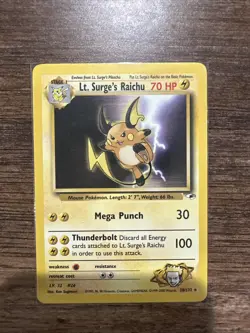 Pokemon TCG Lt. Surge's Raichu 28/132 Non-Holo Rare Unlimited - Image 1