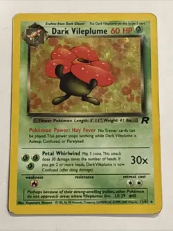 Rare 2000 Dark Vileplume Holo Pokemon Card 13/82 Team Rocket - Image 1