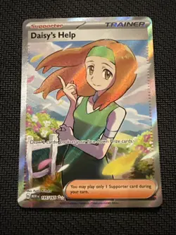 Pokemon TCG Daisy's Help Scarlet & Violet Trainer Holo Ultra Rare Card 195/165 - Image 1