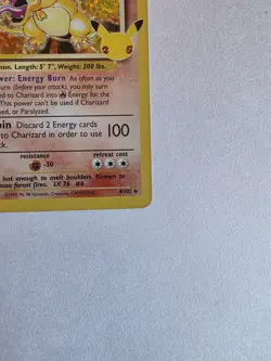 Pokemon TCG Charizard Holo Card 4/102 Celebrations 25th Anniversary NM Condition - Image 2