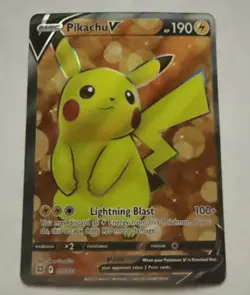 Pikachu V (Full Art) 157/172 Brilliant Stars Holo NM Pokemon Card English - Image 1