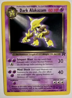 Pokemon Dark Alakazam TCG Team Rocket 18/82 Unlimited Rare Card NM - Image 1