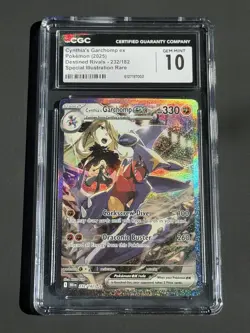 CGC 10 Cynthia's Garchomp ex 232/182 Holo SIR Destined Rivals Pokemon Card - Image 1