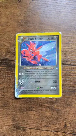 Pokemon Dark Scizor Holo – Neo Destiny – English – Damaged – Vintage WotC - Image 1