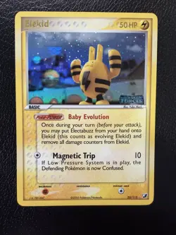 Pokemon TCG EX Unseen Forces Elekid 23/115 Reverse Holo NM/LP - Image 1