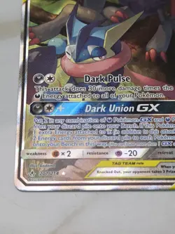 Pokemon Greninja & Zoroark GX TAG TEAM Ultra Rare Holo 201/214 250 HP - Image 2