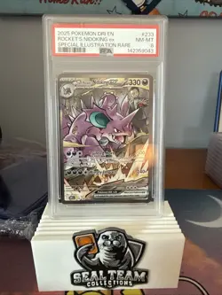2025 POKEMON DRI EN-DESTINED RIVALS #233 TEAM ROCKET'S NIDOKING EX PSA 8 - Image 1