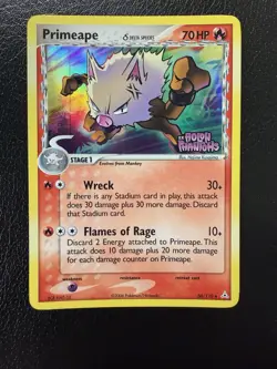 Pokemon TCG 2006 Primeape 50/110 Holon Phantoms Stamped Reverse Holo LP - Image 1