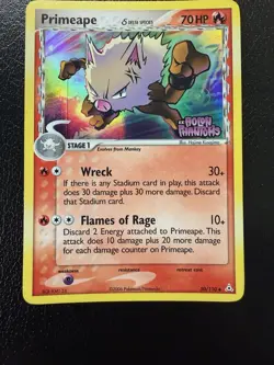 Pokemon TCG 2006 Primeape 50/110 Holon Phantoms Stamped Reverse Holo LP - Image 3