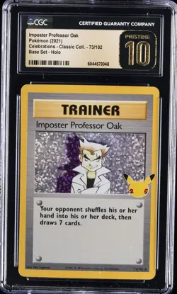 2021 POKEMON #73/102 IMPOSTER PROFESSOR OAK CGC 10 PERFECT - Image 1