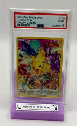 PSA 9 PIKACHU 160 CROWN ZENITH SWORD & SHIELD POKEMON MINT - Image 1