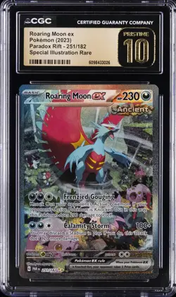 2023 POKEMON PARADOX RIFT SIR HOLO #251 ROARING MOON CGC 10 PRISTINE - Image 1