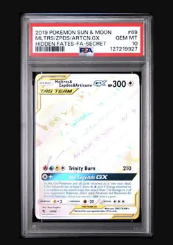 Pokemon Hidden Fates Moltres Zapdos Articuno GX 69/68 Secret Rare PSA 10 - Image 1