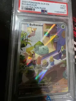 BULBASAUR PSA 9 2024 POKEMON SV STELLAR CROWN SCR EN #143/142 ILLUSTRATION RARE - Image 2