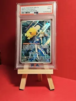 POKEMON 2025 DESTINED RIVALS MISTY'S PSYDUCK ILLUSTRATION RARE 193 PSA 9 - Image 3