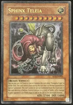 Yugioh Sphinx Teleia Unlimited Edition Ultra Rare EP1-EN003 LP - Image 1