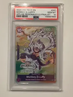 PSA 10 One Piece Monkey.D.Luffy P-041 (2024 Offline Regional Finalist) - Image 1