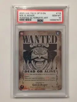 PSA 10 One Piece Gol D Roger - OP09-118 (SP) Wanted Poster Carrying On His Will - Image 1