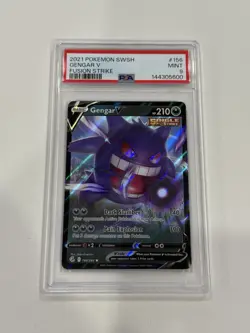 Pokemon TCG Gengar v Fusion Strike Holo Ultra Rare Card 156/264 PSA 9 - Image 1