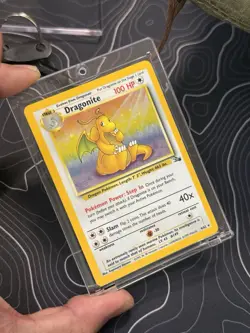 Pokemon TCG Dragonite Fossil 4/62 Holo Rare Unlimited Card Wizards of the Coast - Image 1