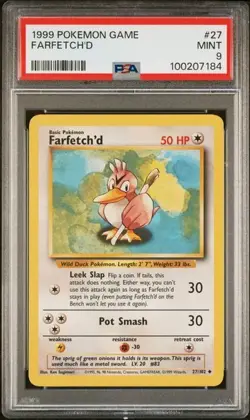 Farfetch'd 27/102 Base Set PSA 9 MINT Graded Pokemon TCG Card 1999 WOTC - Image 1