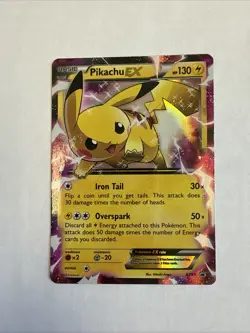 Pokemon TCG XY Black Star Promos Pikachu-EX Holo Card XY84 MP - Image 1