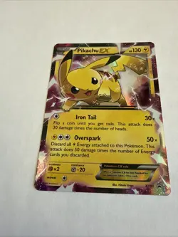 Pokemon TCG XY Black Star Promos Pikachu-EX Holo Card XY84 MP - Image 2