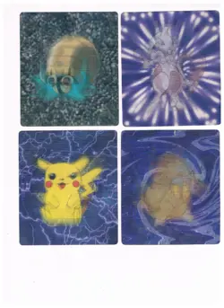 Pokemon Kellogg’s 2000 Large 3D vintage Holo Cards x4 (#GTF30) - Image 1