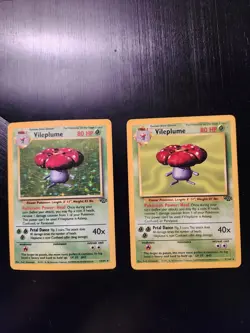 Vileplume #15/64 Holo and #31/64 Jungle Pokemon TCG Card Lot English 1999 MP - Image 1