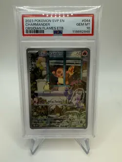 2023 POKEMON SVP EN-CHARMANDER OBSIDIAN FLAMES ETB PSA 10 - Image 1
