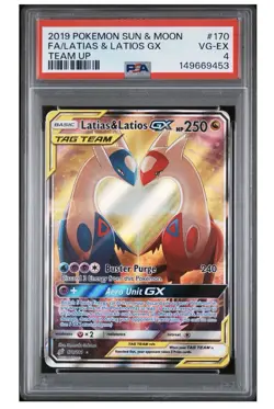 Pokemon 2019 Team Up Latias & Latios GX Full Art Ultra Rare Holo PSA 4 - Image 1