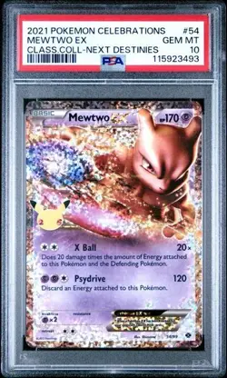2021 POKEMON CELEBRATIONS CLASSIC COLLECTION MEWTWO EX#54 NEXT DESTINIES PSA 10 - Image 1