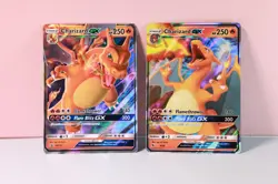 Pokemon Lot x2 Charizard GX Sun & Moon Promo SM211 Hidden Fates Ultra Rare 9/68 - Image 1