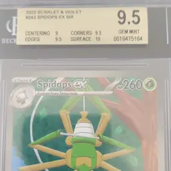 Pokemon Spidops EX 243/198 SV01 Scarlet & Violet SIR Holo Beckett 9.5 GEM Mint - Image 3